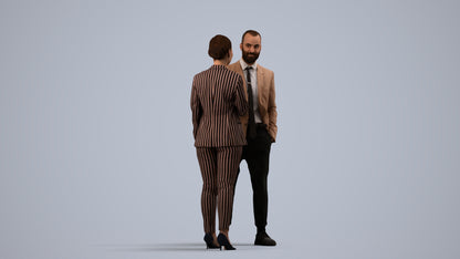 realistic 3D woman business, scanned archviz people for Blender and 3ds Max, side view render