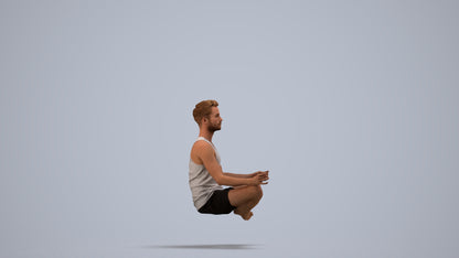 realistic 3D man sport, scanned archviz people for Blender and 3ds Max, side view render