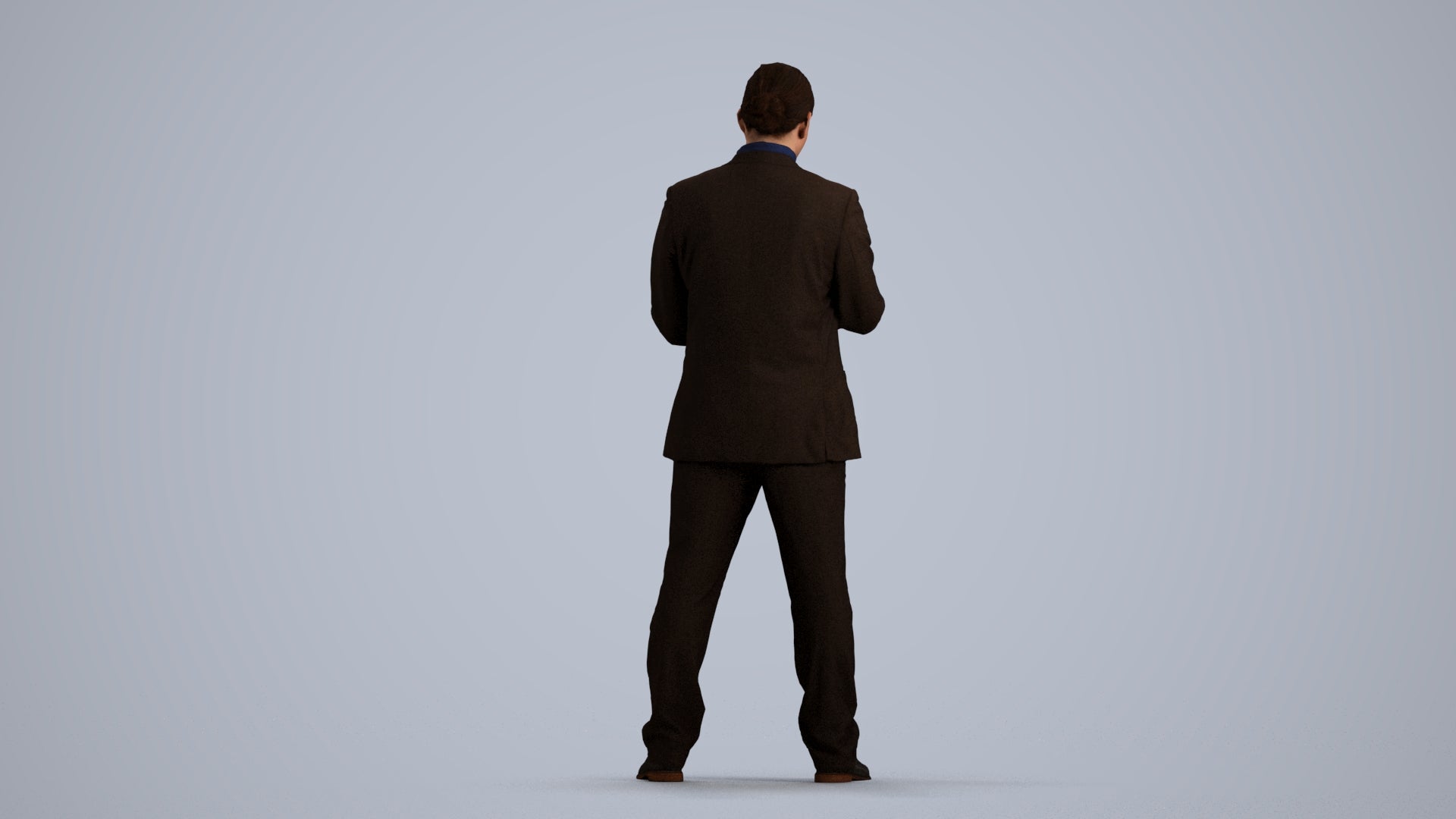 realistic 3D man business, scanned archviz people for Blender and 3ds Max, front view render