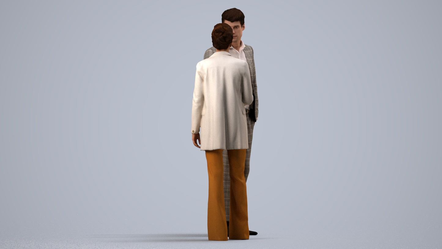 photogrammetry 3D woman business, realistic human model archviz FBX, side view render