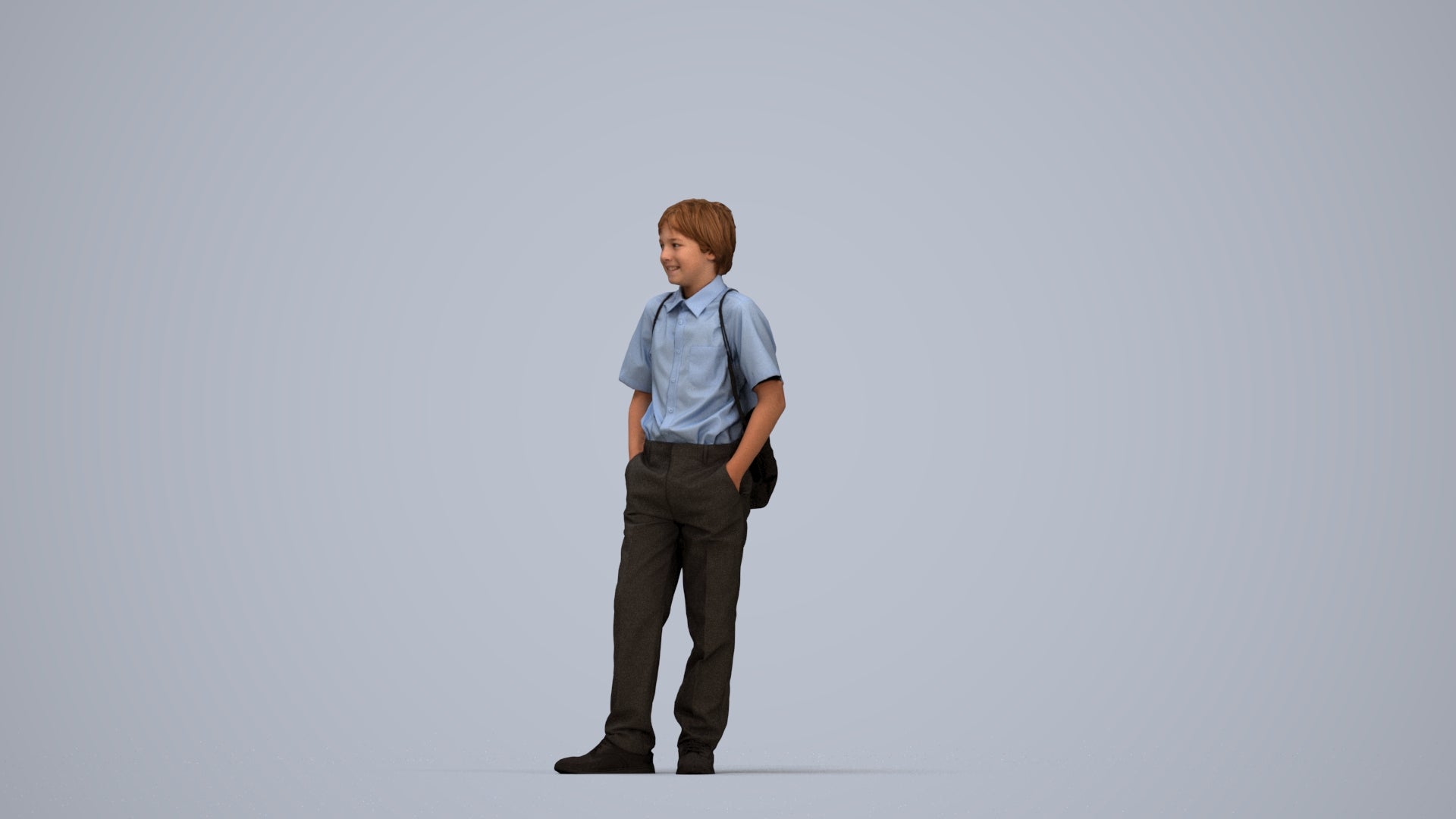 photogrammetry 3D boy kids, realistic human model archviz FBX, top-down view render