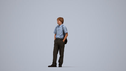 photogrammetry 3D boy kids, realistic human model archviz FBX, top-down view render