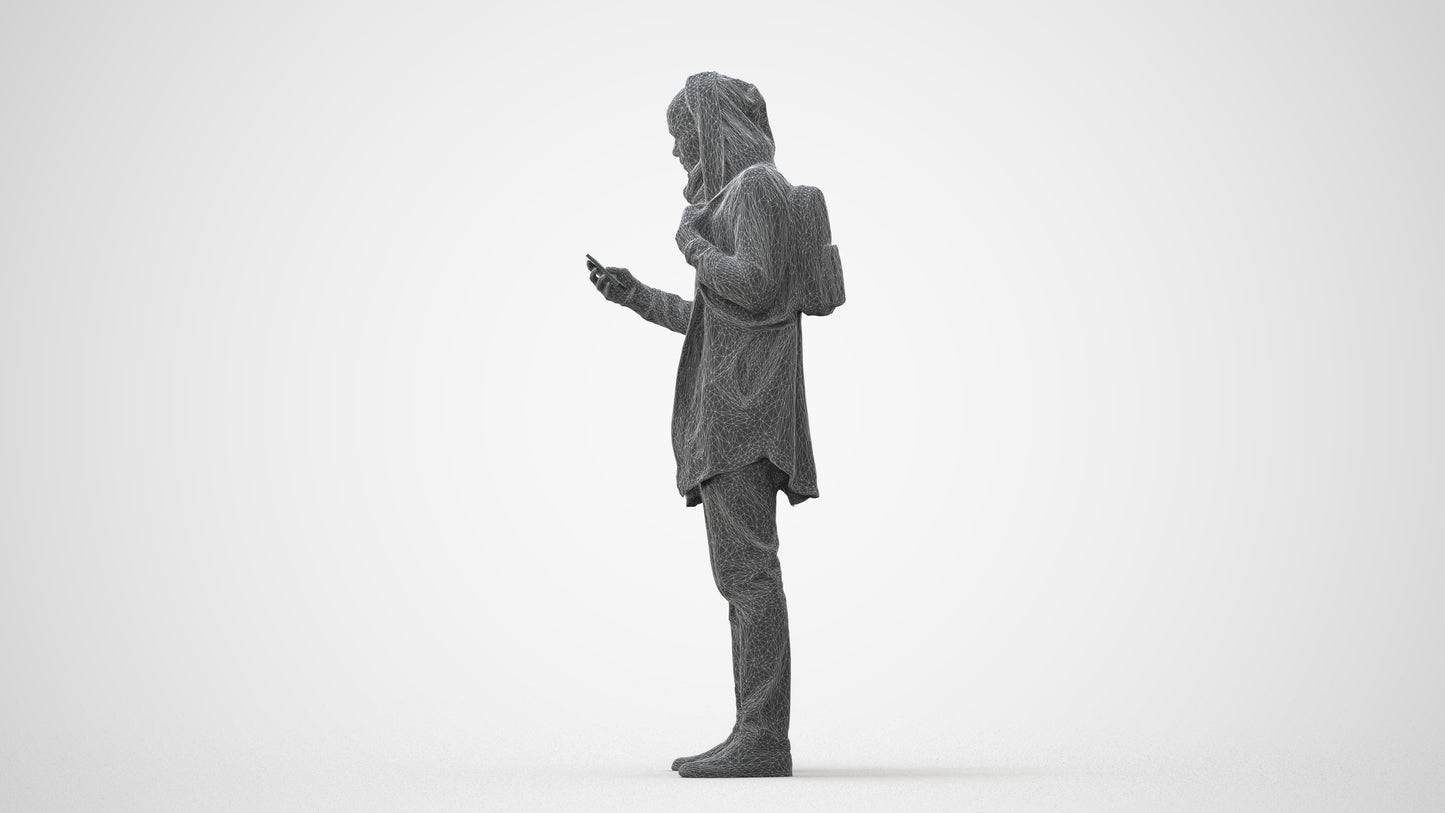 realistic 3D man casual standing, scanned archviz people for Blender and 3ds Max, square thumbnail