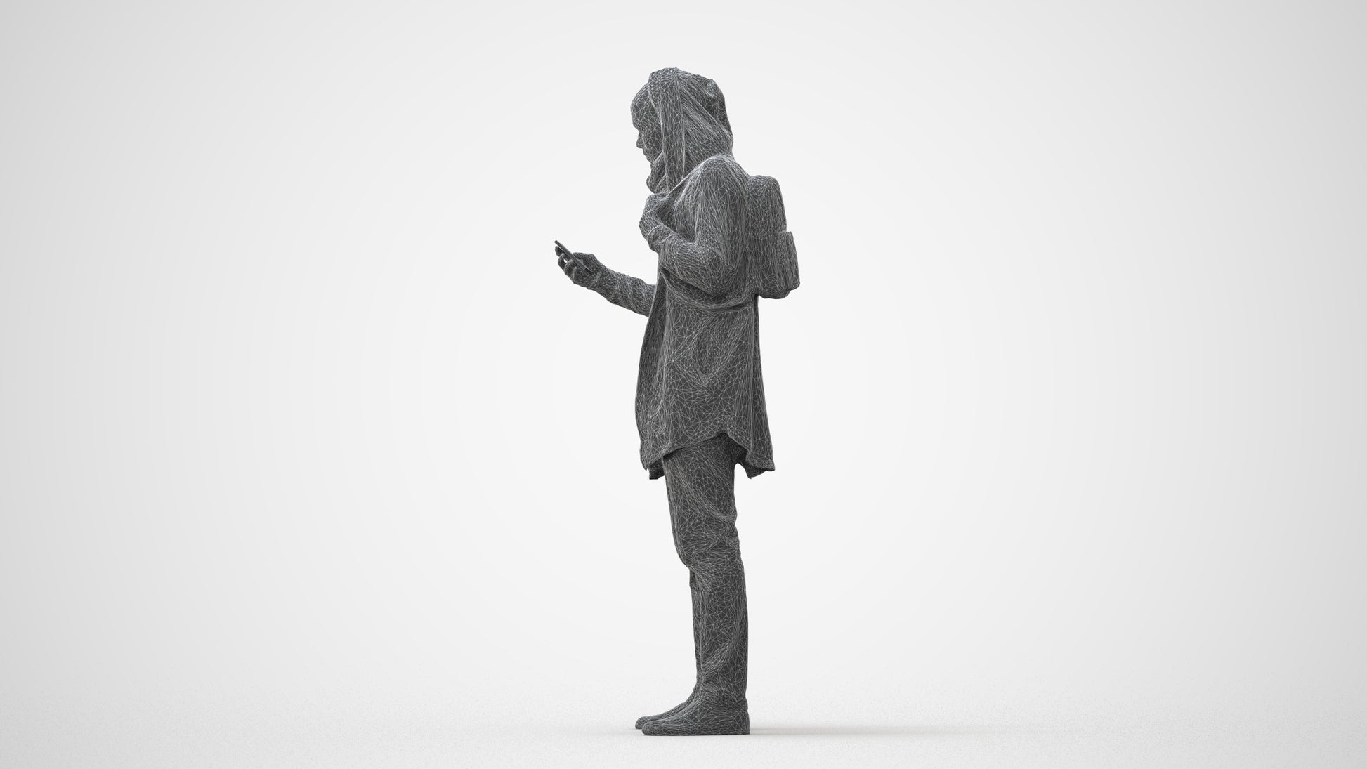 realistic 3D man casual standing, scanned archviz people for Blender and 3ds Max, square thumbnail