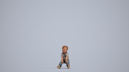 photogrammetry 3D boy casual kids, realistic human model archviz FBX, standing pose render