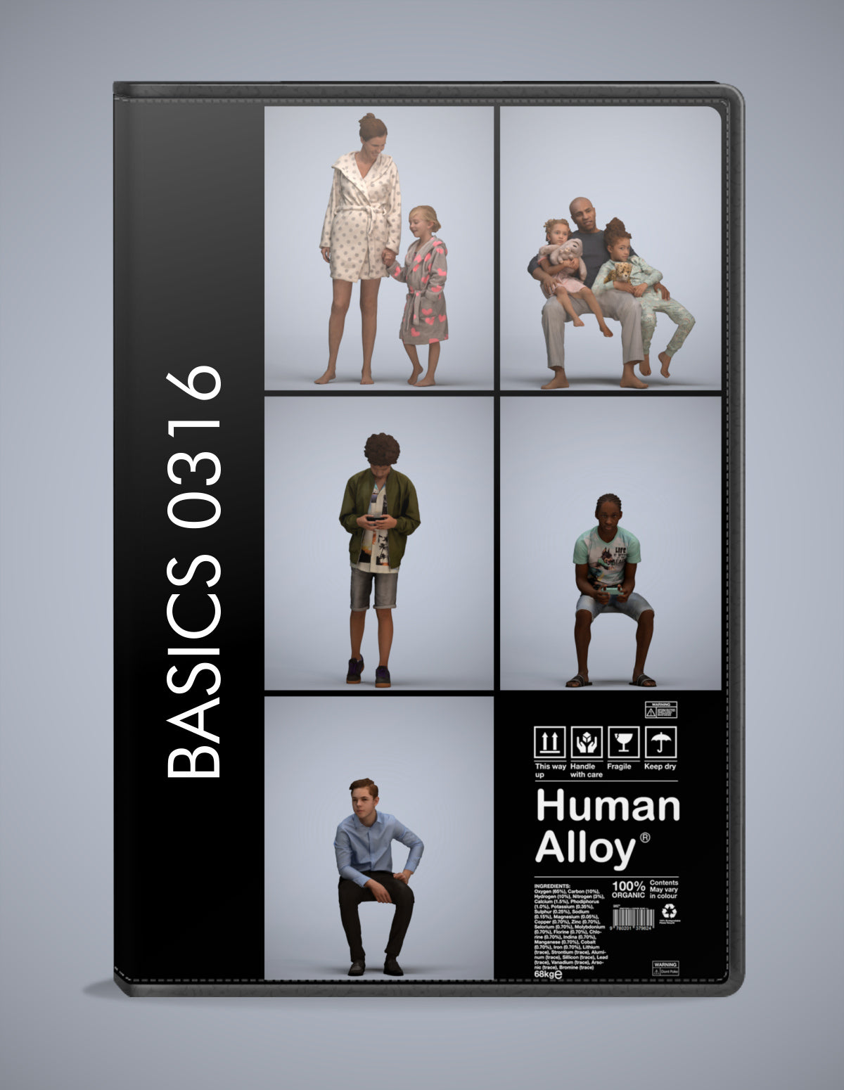 5x realistic 3D people kids pack, scanned archviz collection for Blender and 3ds Max