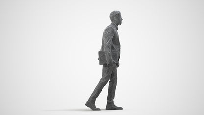 realistic 3D people man business, render-ready for V-Ray and Corona, FBX OBJ, wireframe side view
