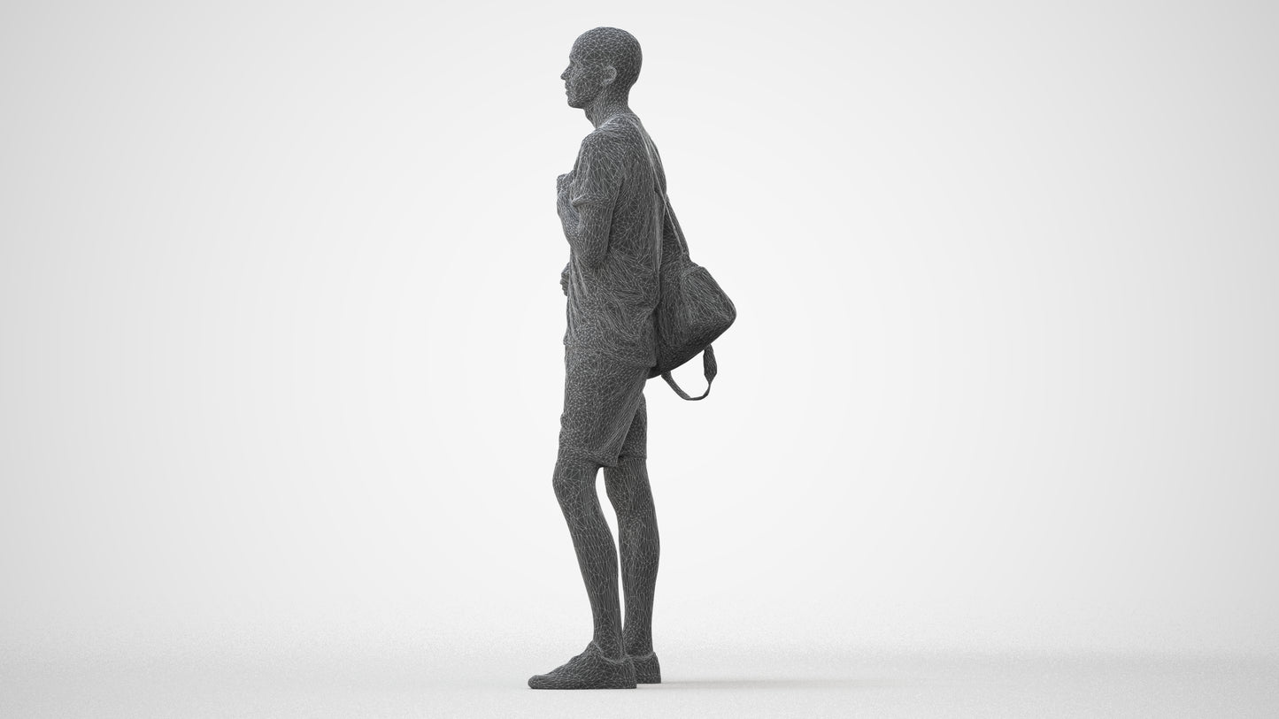 3D scanned man mix casual, photorealistic archviz people for Enscape and SketchUp, square thumbnail