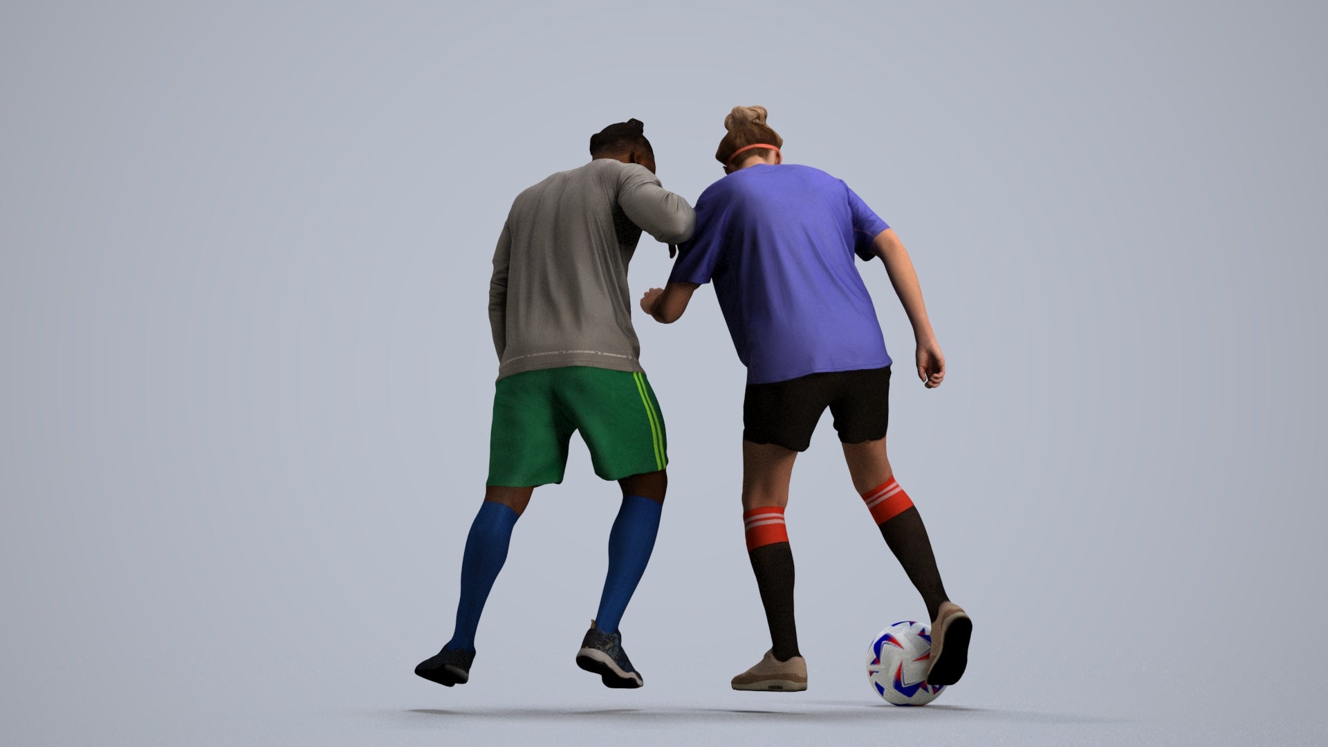 3D scanned woman sport, photorealistic archviz people for Enscape and SketchUp, front view render