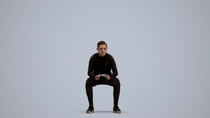 3D human model boy casual kids, photogrammetry scanned person for archviz, standing pose render