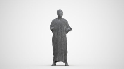 realistic 3D human man standing, archviz people FBX OBJ for Blender, three-quarter front view render