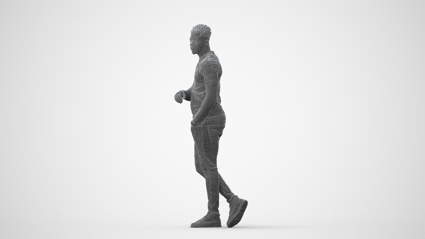 scanned 3D man casual standing, photogrammetry people for Enscape and V-Ray, square thumbnail