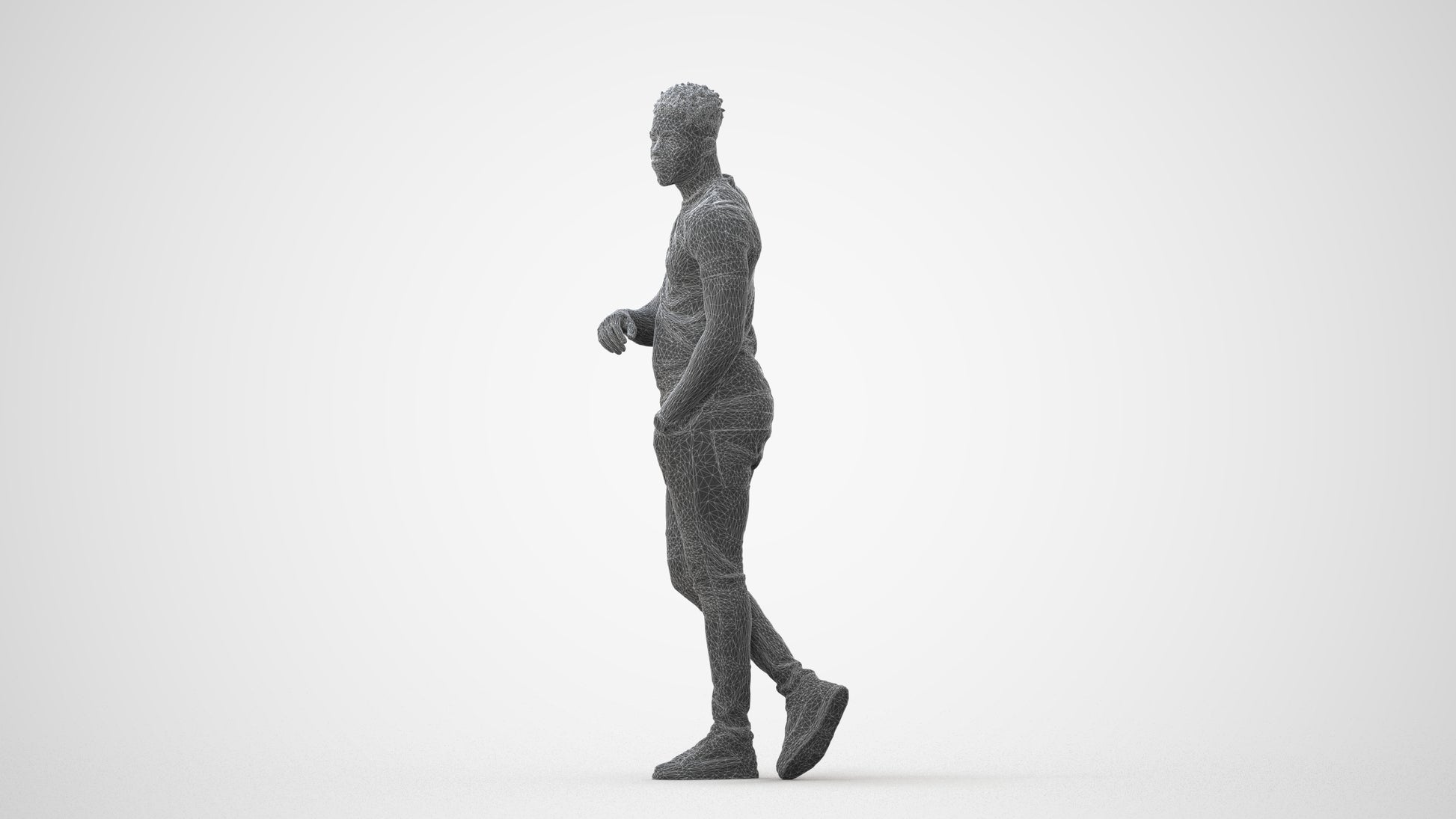scanned 3D man casual standing, photogrammetry people for Enscape and V-Ray, square thumbnail
