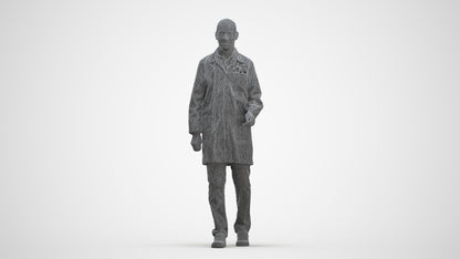 realistic 3D senior man medical, scanned archviz people for Blender and 3ds Max, three-quarter front view render