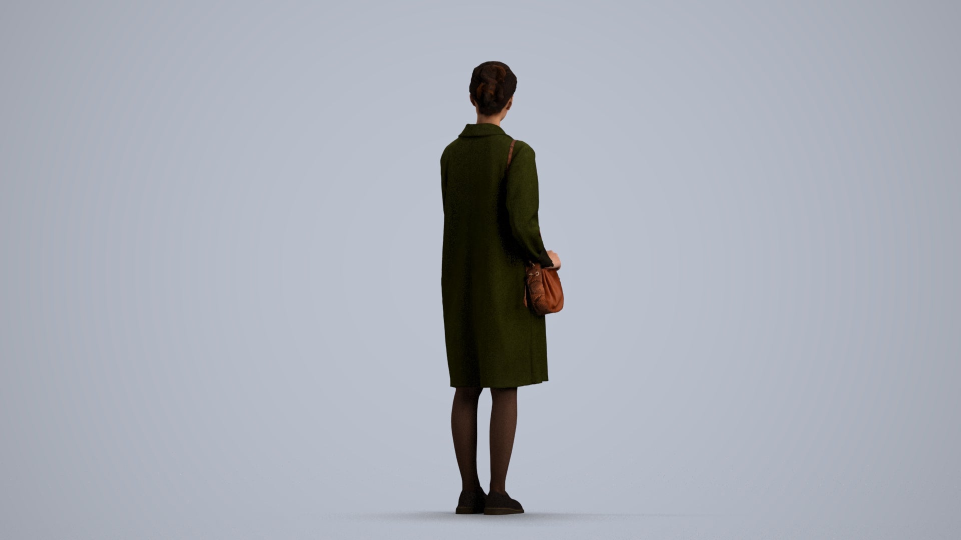 3D people model woman casual standing, scanned human for 3ds Max rendering, front view render
