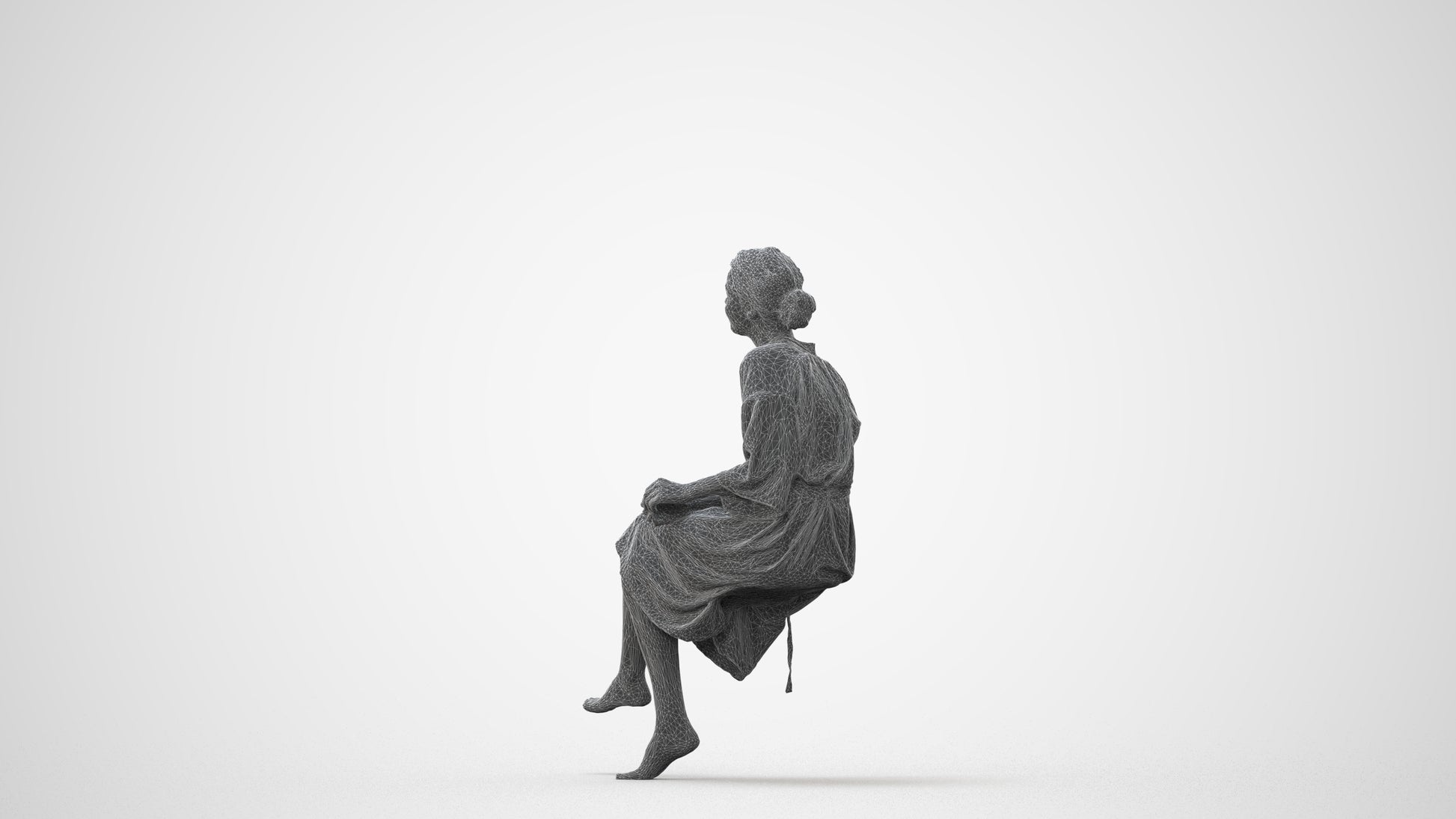 3D scanned woman bathroom, photorealistic archviz people for Enscape and SketchUp, square thumbnail