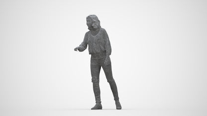 realistic 3D human woman casual mix, archviz people FBX OBJ for Blender, wireframe back view
