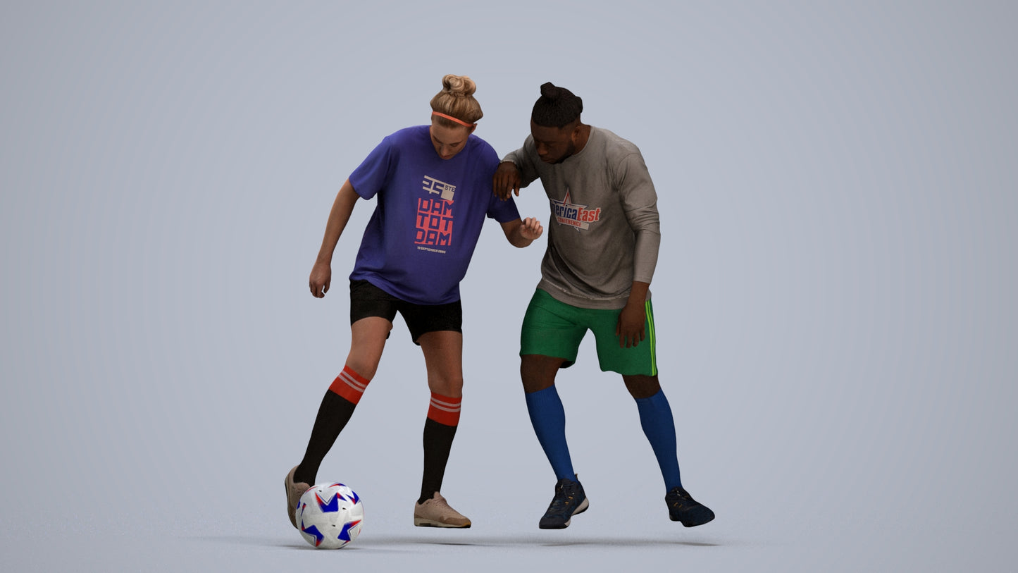3D scanned woman sport, photorealistic archviz people for Enscape and SketchUp, standing pose render