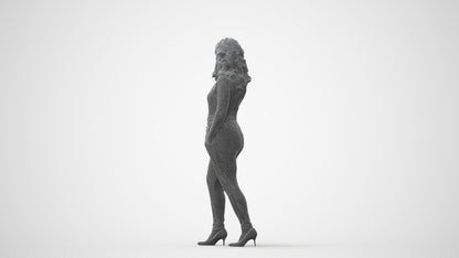 3D people model woman casual walking, scanned human for 3ds Max rendering, square thumbnail