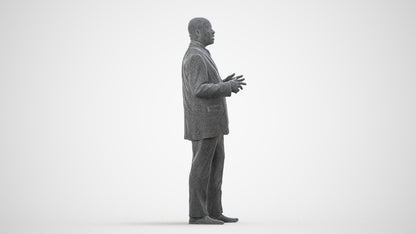 realistic 3D person business shopping, scanned archviz people for Blender and 3ds Max, wireframe side view