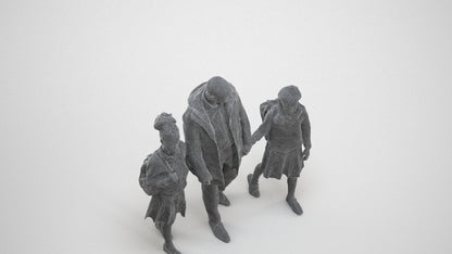 photogrammetry 3D girl kids, realistic human model archviz FBX, wireframe three-quarter view