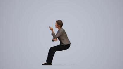 3D scanned woman business, photorealistic archviz people for Enscape and SketchUp, top-down view render