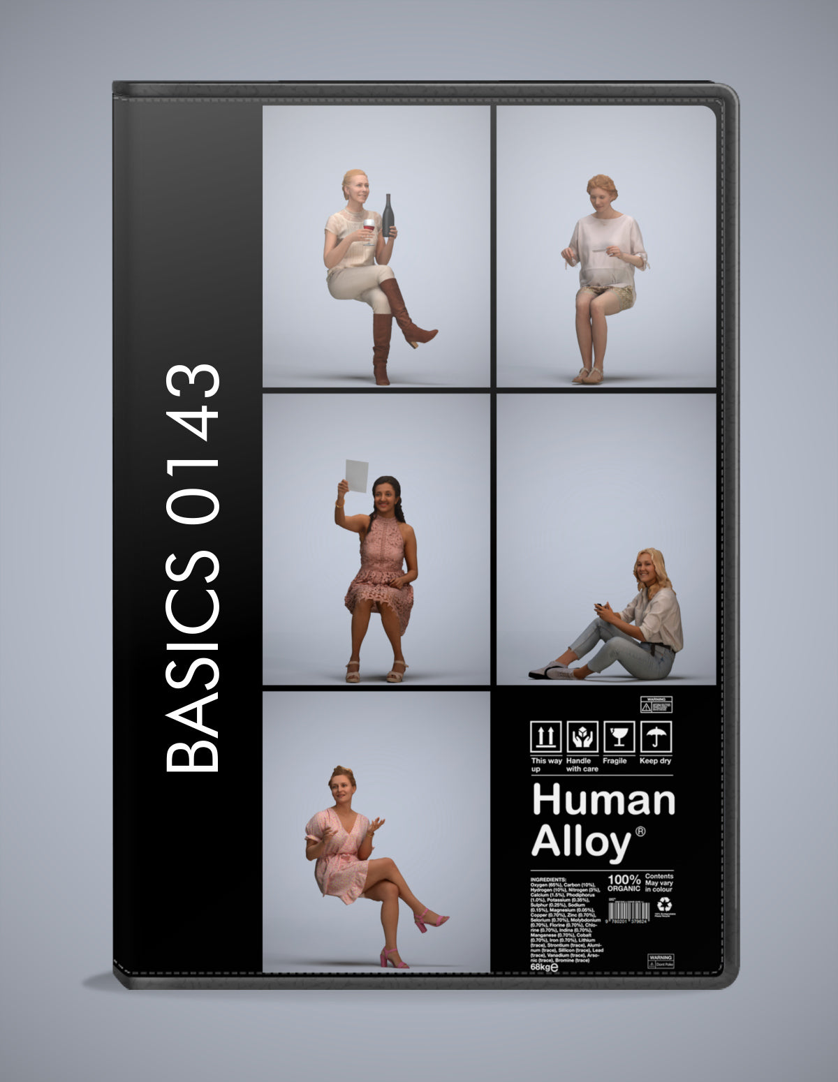 3D human models sitting bundle, 5 photogrammetry scanned people for archviz