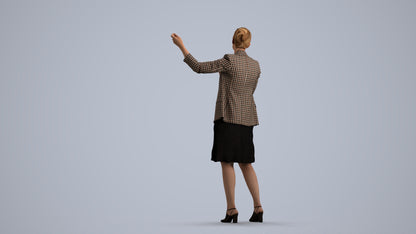 3D scanned woman business, photorealistic archviz people for Enscape and SketchUp, front view render