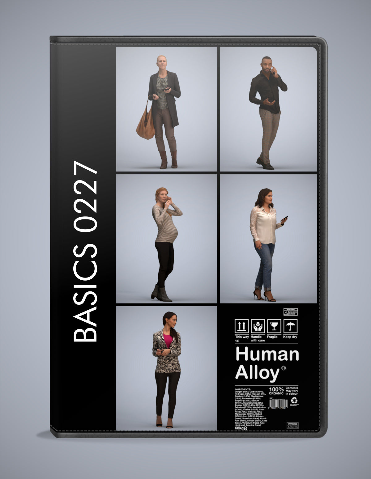 realistic 3D humans walking pack, 5 archviz people FBX OBJ for Blender