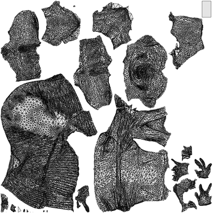 scanned 3D woman casual sitting, photogrammetry people for Enscape and V-Ray, wireframe top-down view