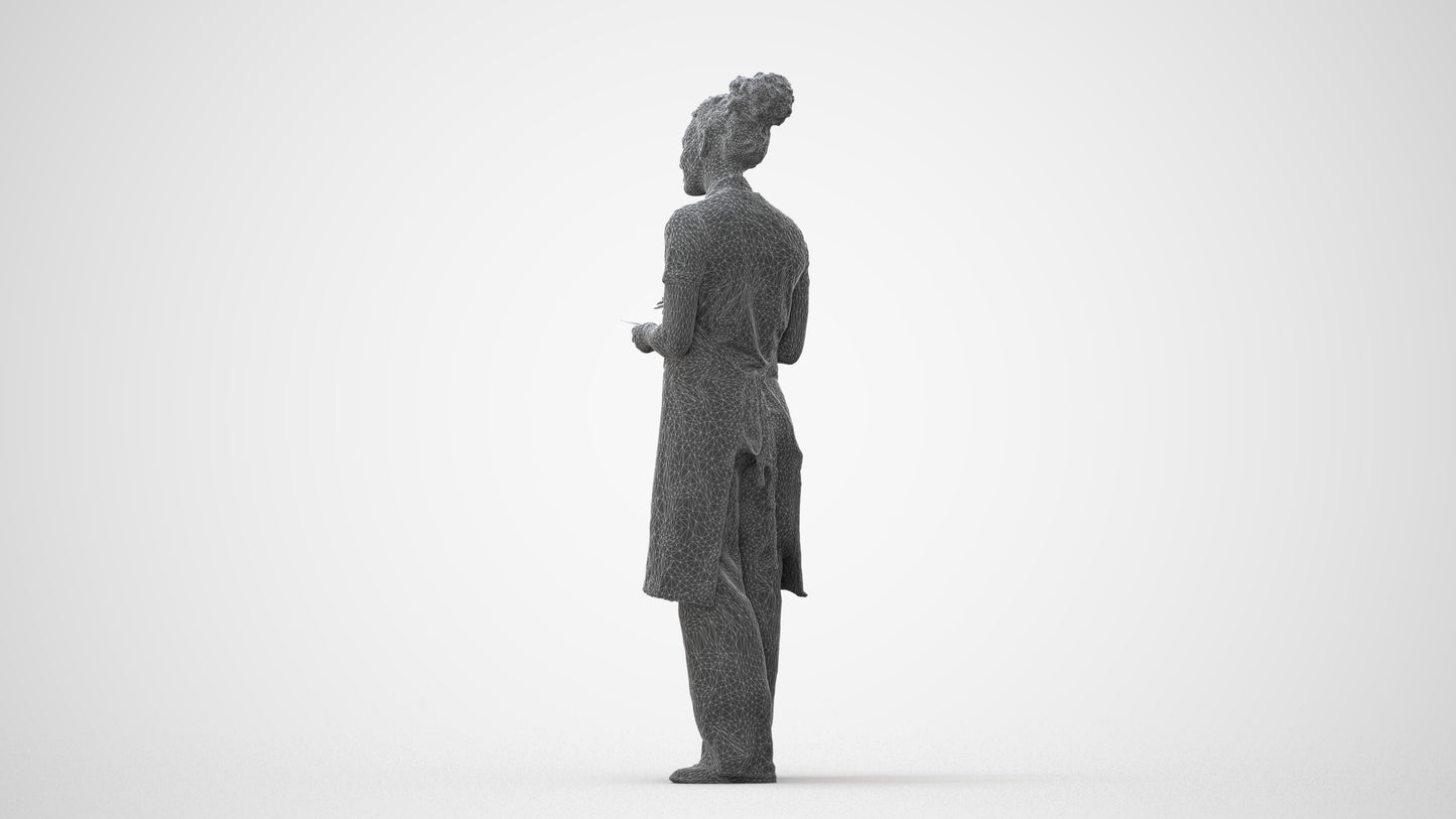 realistic 3D people woman hospitality, render-ready for V-Ray and Corona, FBX OBJ, square thumbnail