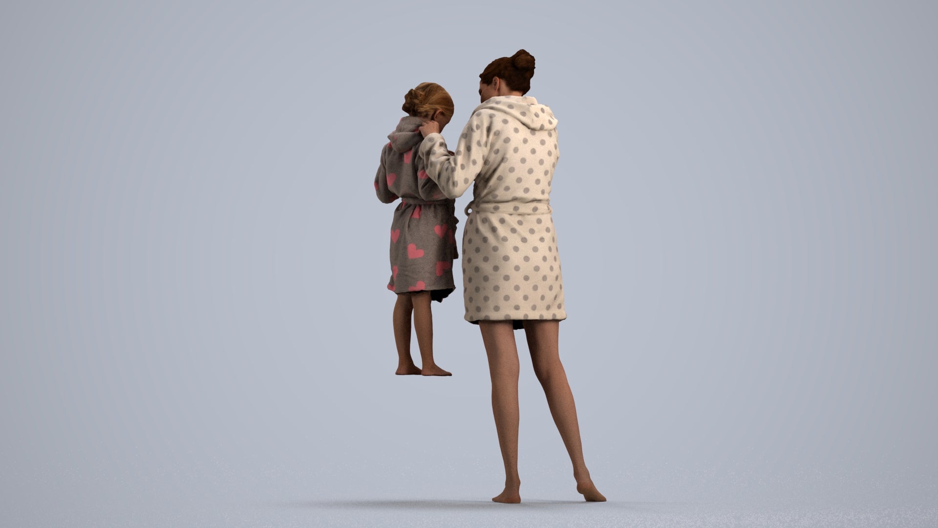 realistic 3D people girl casual kids, render-ready for V-Ray and Corona, FBX OBJ, front view render