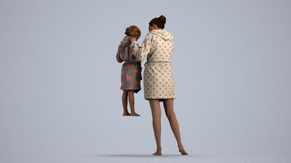 realistic 3D people girl casual kids, render-ready for V-Ray and Corona, FBX OBJ, front view render
