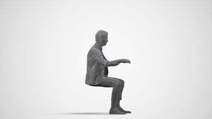 photogrammetry 3D man business, realistic human model archviz FBX, wireframe side view