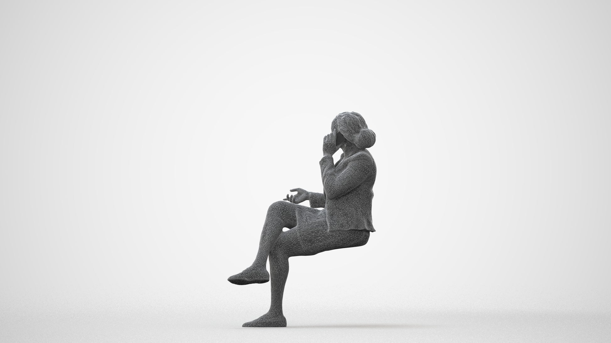 realistic 3D people woman business sitting, render-ready for V-Ray and Corona, FBX OBJ, square thumbnail