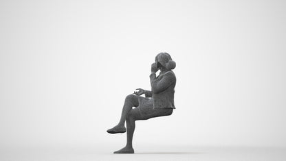 realistic 3D people woman business sitting, render-ready for V-Ray and Corona, FBX OBJ, square thumbnail