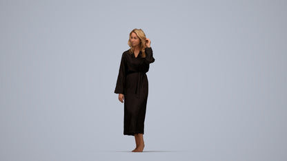 3D people model woman business standing, scanned human for 3ds Max rendering, top-down view render