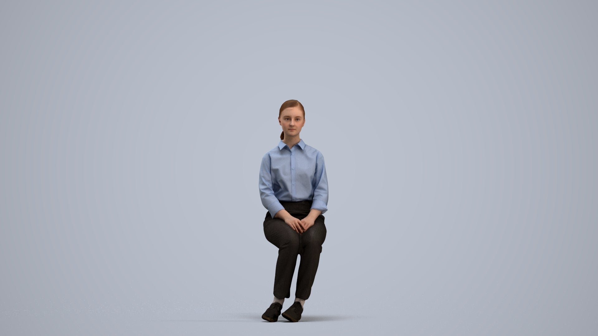 realistic 3D human girl kids, archviz people FBX OBJ for Blender, standing pose render