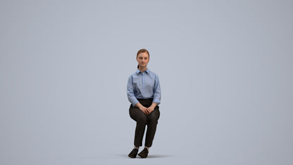 realistic 3D human girl kids, archviz people FBX OBJ for Blender, standing pose render