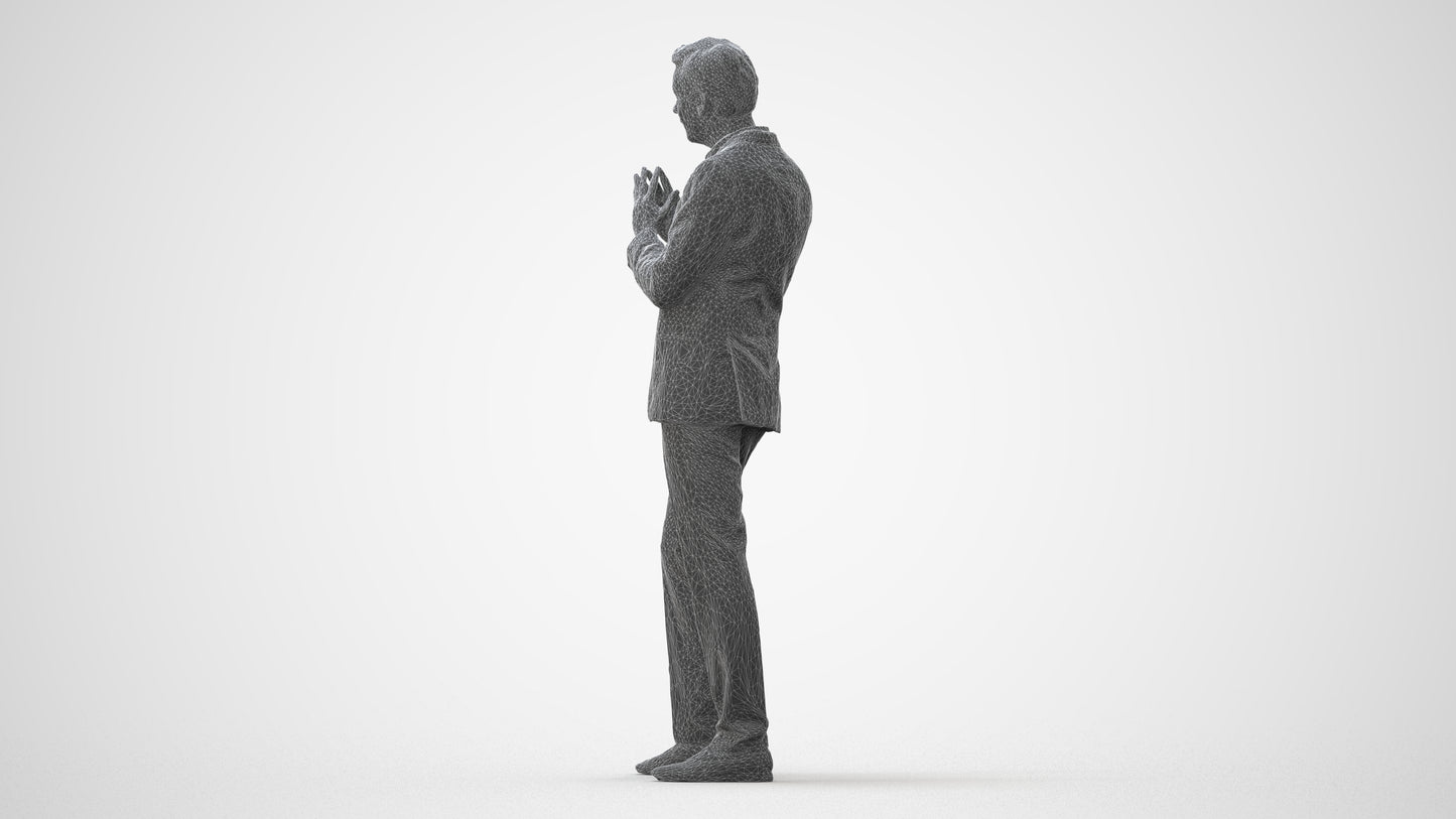 realistic 3D human man business, archviz people FBX OBJ for Blender, square thumbnail