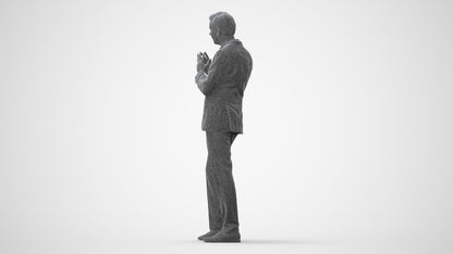 realistic 3D human man business, archviz people FBX OBJ for Blender, square thumbnail