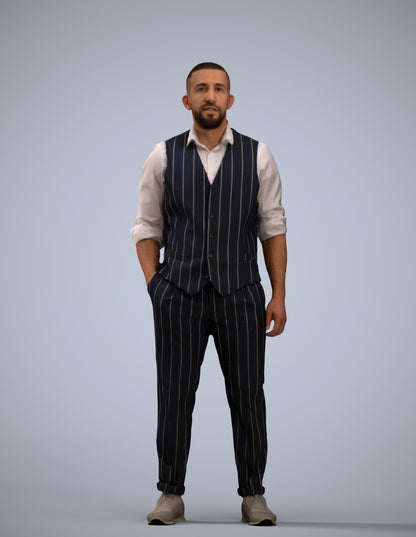 realistic 3D people man business, render-ready for V-Ray and Corona, FBX OBJ