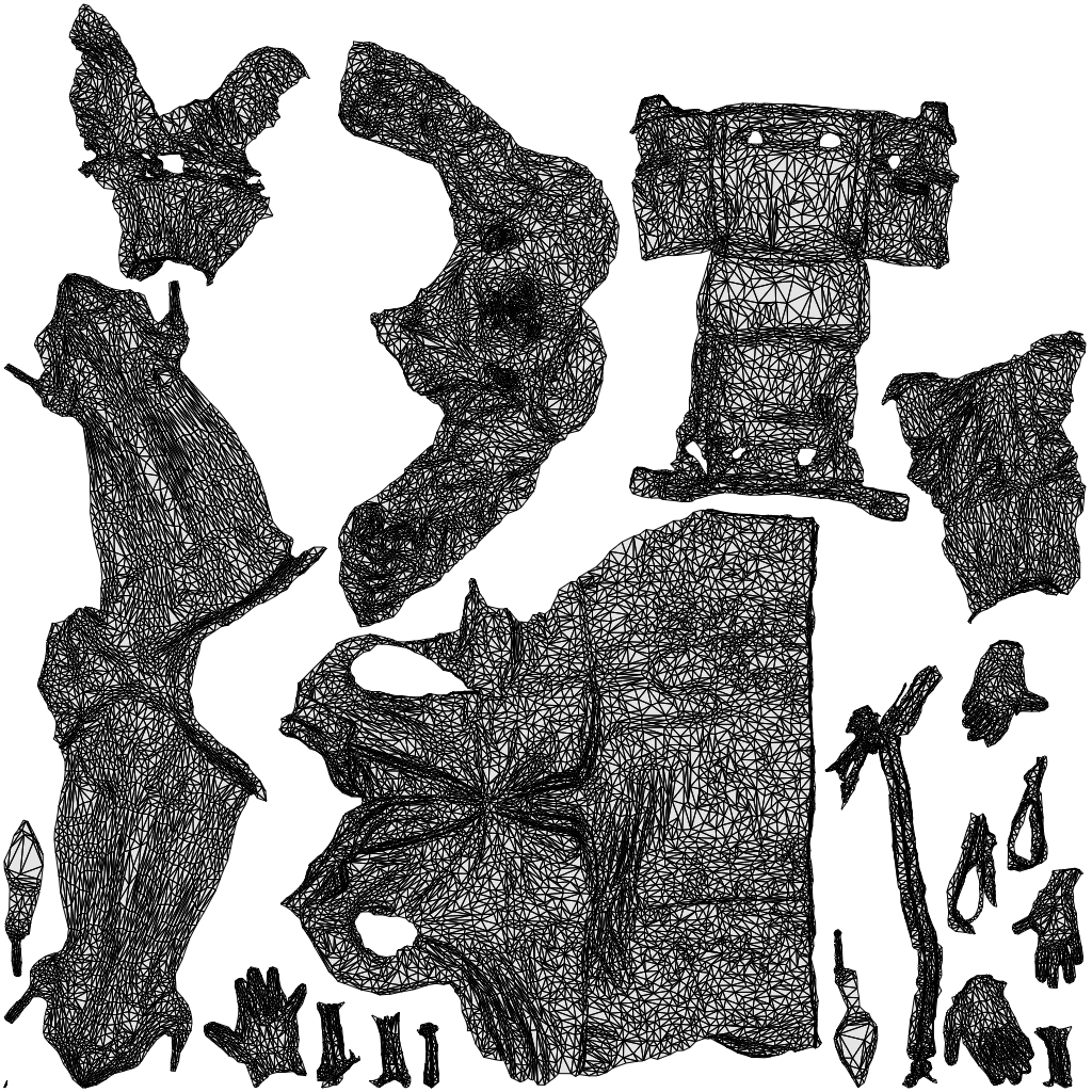 3D human model woman business standing, photogrammetry scanned person for archviz, wireframe top-down view