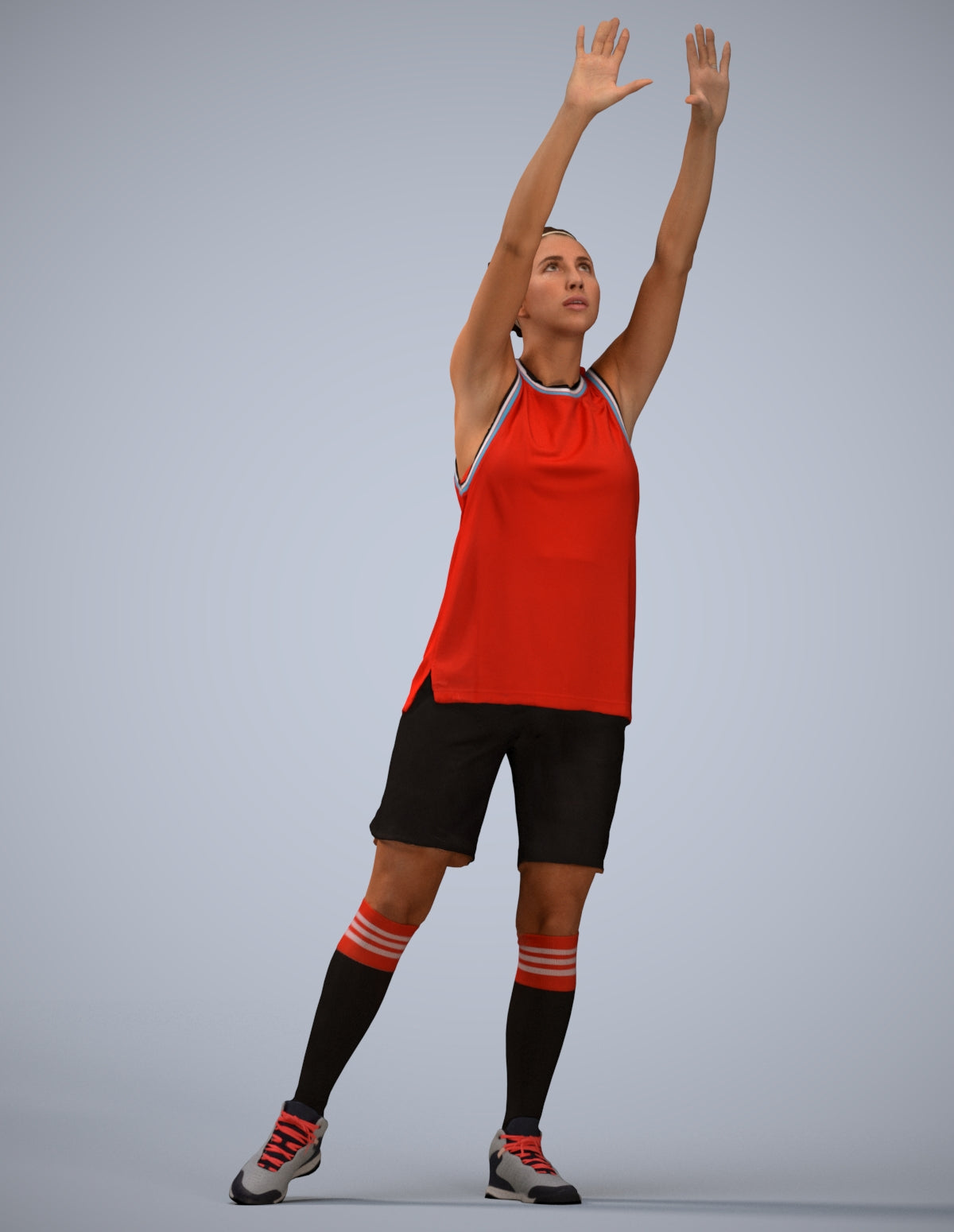 3D people model woman sport, scanned human for 3ds Max rendering