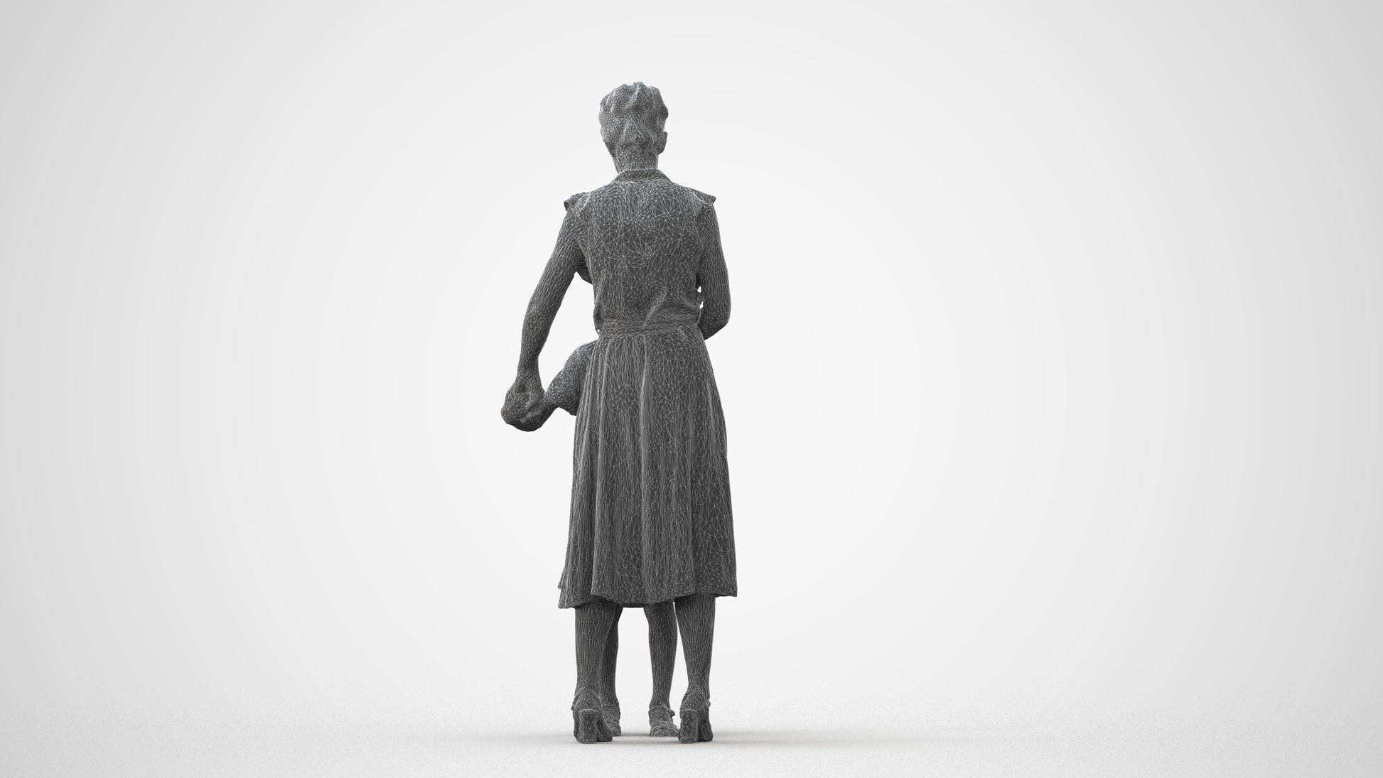 realistic 3D girl casual kids, scanned archviz people for Blender and 3ds Max, square thumbnail