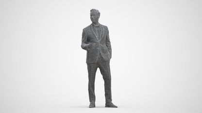 scanned 3D man formal formalaffairs, photogrammetry people for Enscape and V-Ray, three-quarter front view render