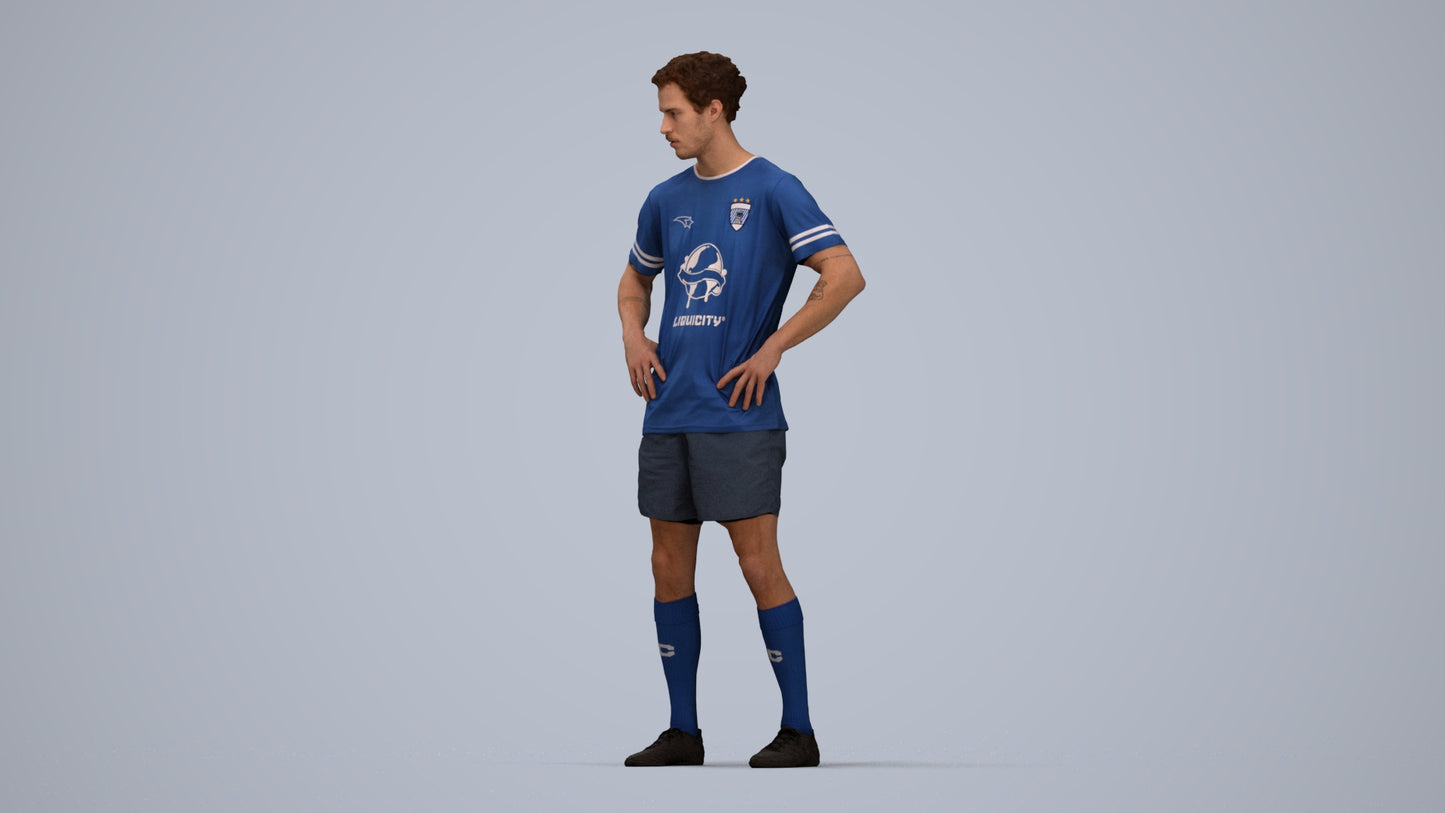 3D scanned man sport, photorealistic archviz people for Enscape and SketchUp, top-down view render