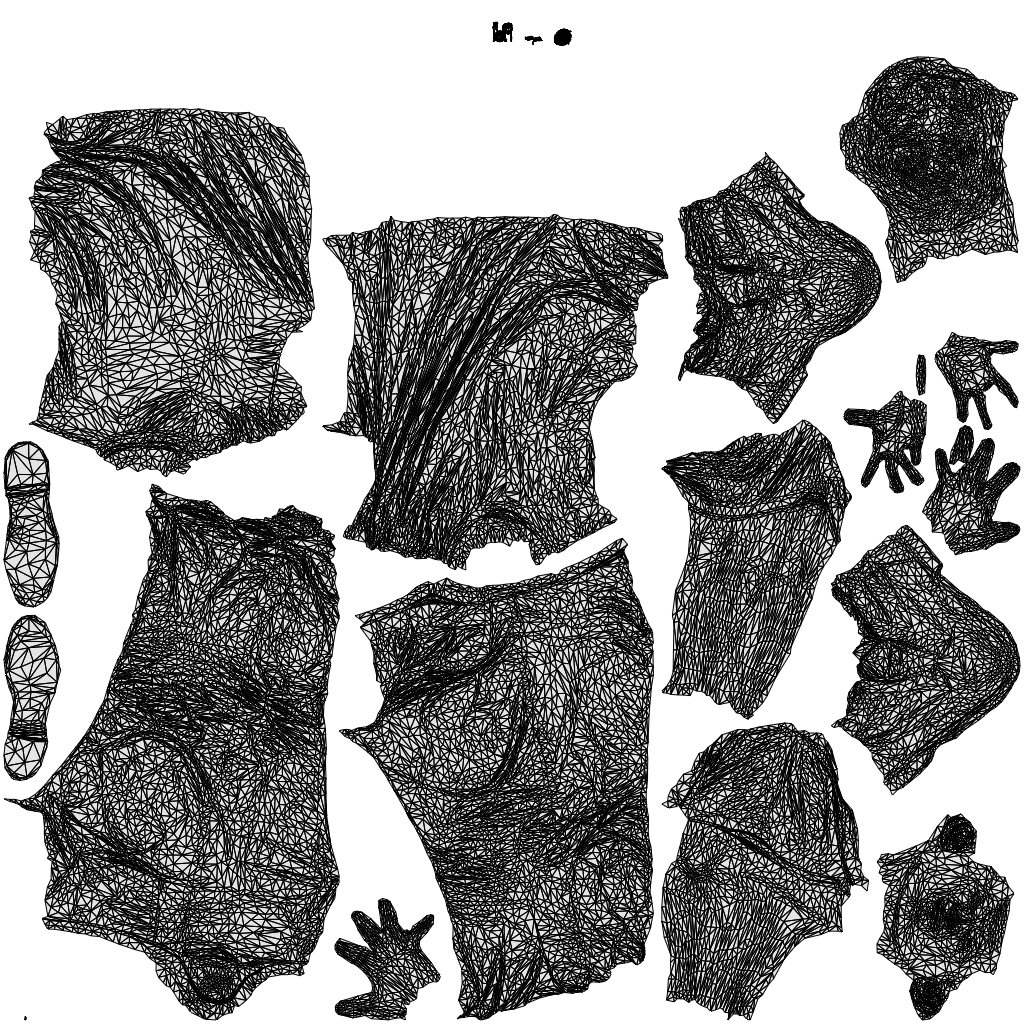 realistic 3D man casual standing, scanned archviz people for Blender and 3ds Max, wireframe top-down view