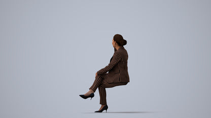 photogrammetry 3D woman business, realistic human model archviz FBX, three-quarter view render