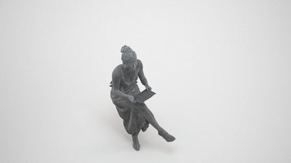 scanned 3D woman formal formalaffairs, photogrammetry people for Enscape and V-Ray, wireframe three-quarter view